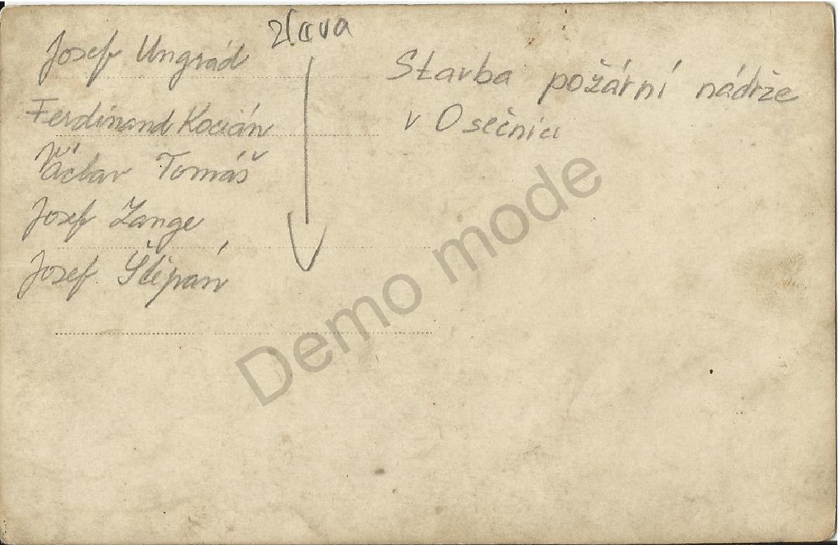 Stavba požární nádrže v Osečnici - jména